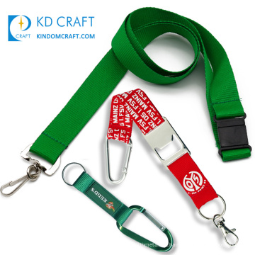 Kostenlose Probe kundenspezifischer einziehbarer Nylon-Polyester-Siebdruck-Flaschenöffner kurzer Halsriemen leeres Sublimations-Lanyard